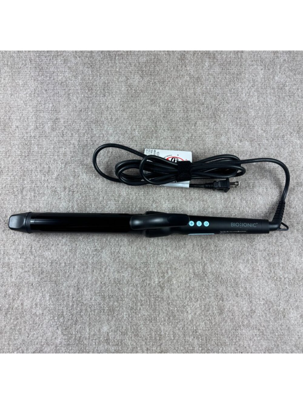 BIO IONIC Long Barrel Curling Iron Styler 1.25-Inch Black Nanoionic Beachy Waves